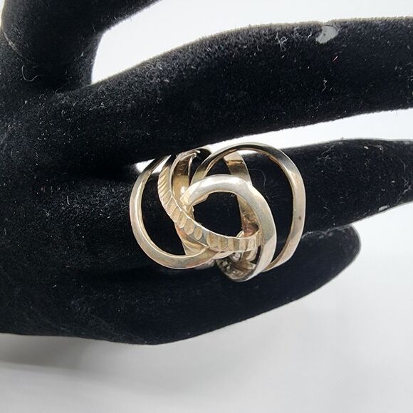 Sterling silver swirl modernist ring - Picture 5 of 5